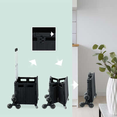 DS BS Foldable Utility Cart with Stair Climbing Wheels - Black