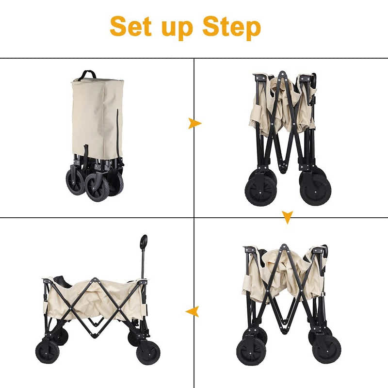DS BS 150L Pro Gather Folding Outdoor Utility Wagon Capacity Load 150kg - Khaki
