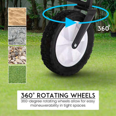 DS BS 150L Folding Outdoor Utility Wagon Heavy Duty Camping Cart - Black