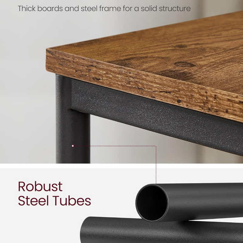 DS BS 3 Tier Side Table with Storage Shelf Narrow End Table
