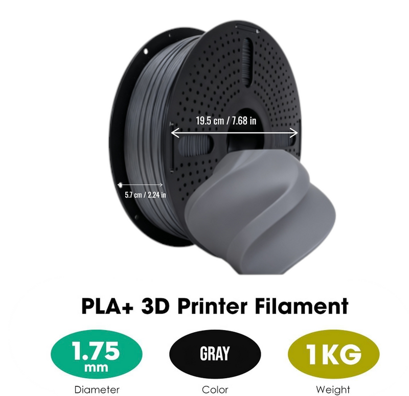 DS BS PLA+ Filament 1.75mm 1KG for 3D Printer - Gray