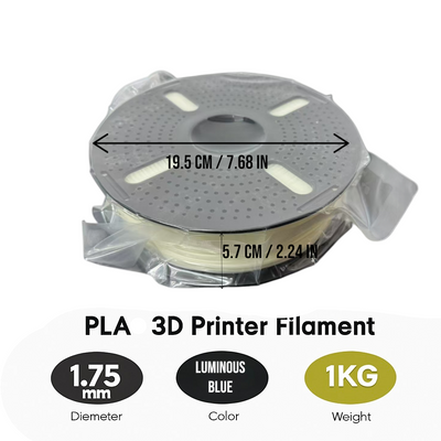 DS BS PLA Glow in the Dark Filament 1.75mm 1KG for 3D Printer - Glow Blue