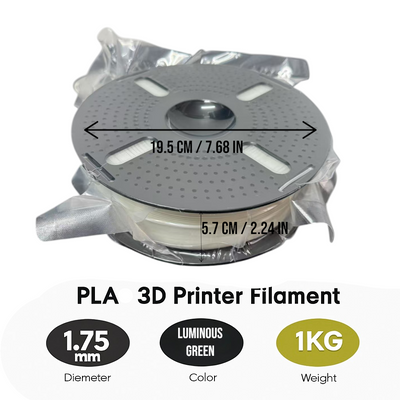 DS BS PLA Glow in the Dark Filament 1.75mm 1KG for 3D Printer - Glow Green