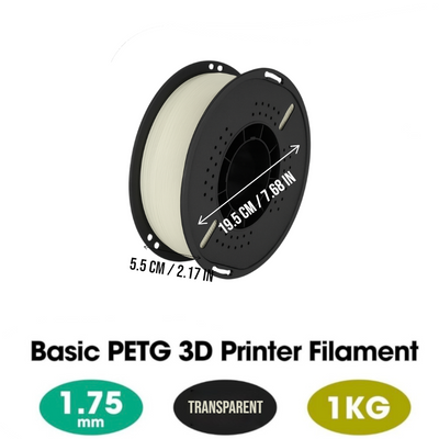 DS BS PETG 3D Printer Filament 1.75mm 1KG - Transparent