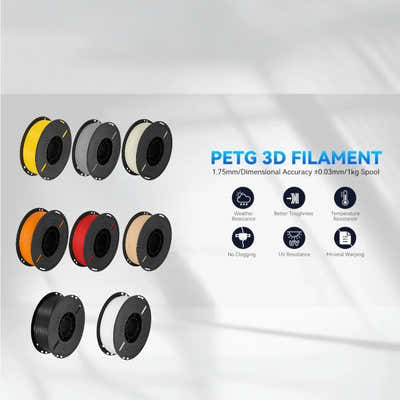 DS BS PETG 3D Printer Filament 1.75mm 1KG - Transparent