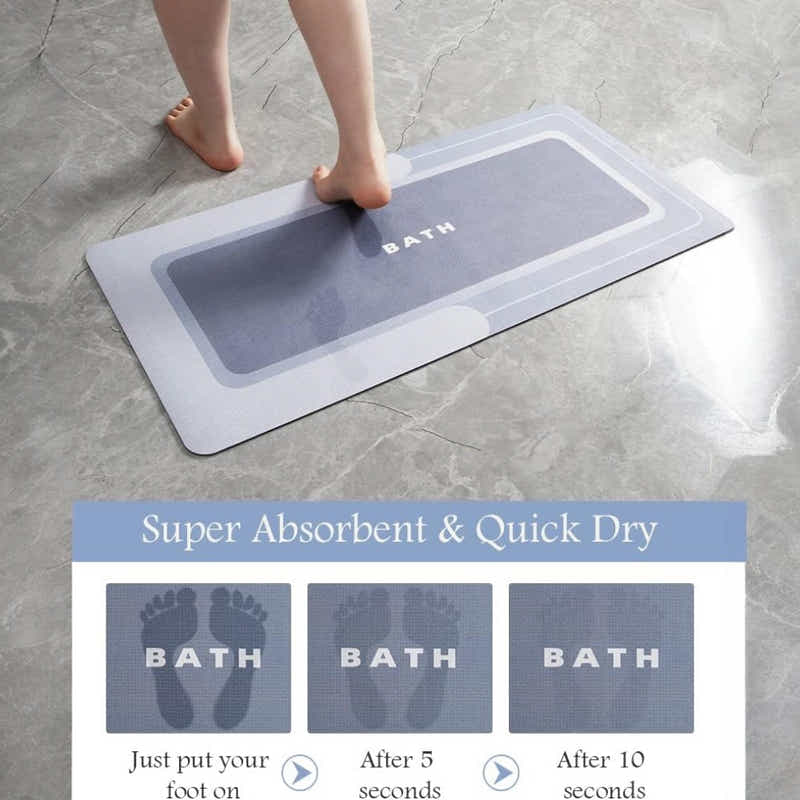 DS BS Quick-Dry Bath Mat with Rubber Backing 60×90cm