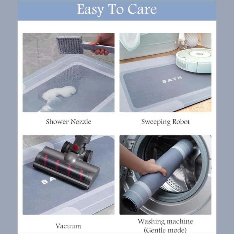 DS BS Quick-Dry Bath Mat with Rubber Backing 60×90cm