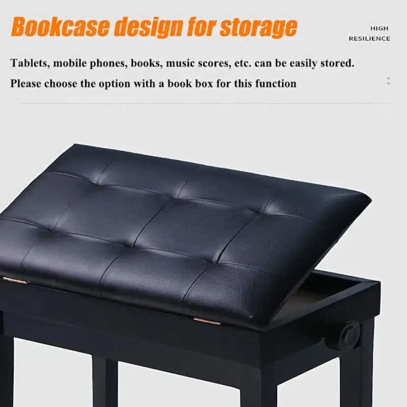 DS BS Adjustable Piano Bench with Storage
