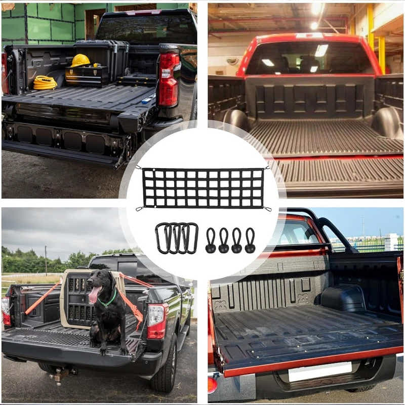 DS BS Truck Tailgate Cargo Net 152×46cm with Hooks and Elastic Buckles