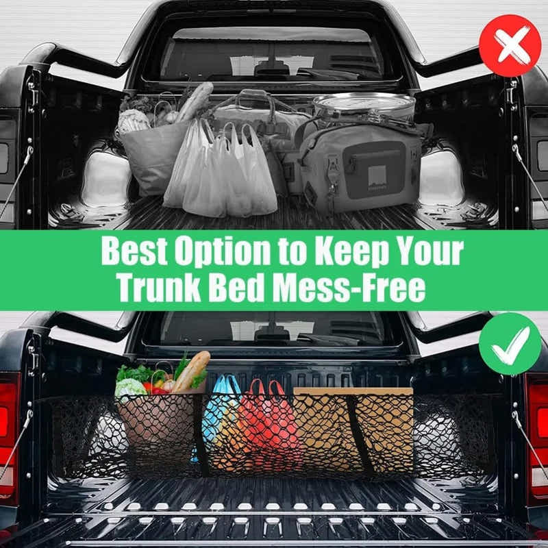 DS BS 4-Pocket Cargo Net Organizer for Pickup Trucks