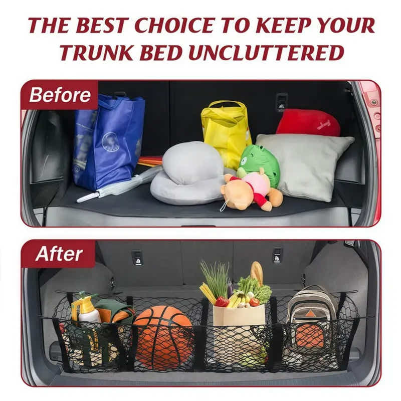 DS BS 4-Pocket Cargo Net Organizer for Pickup Trucks