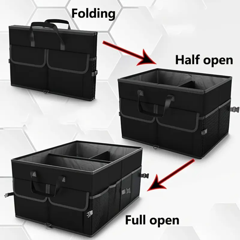 DS BS Car Trunk Organizer with Lid – 60L Foldable Storage Box BK