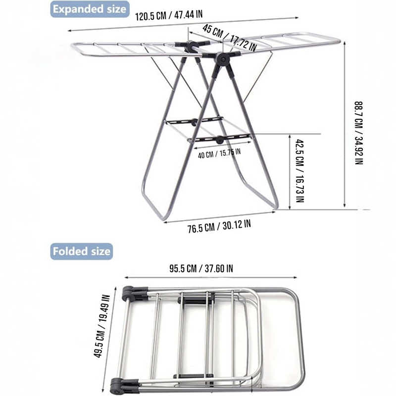 DS BS Foldable Laundry Clothes Drying Rack