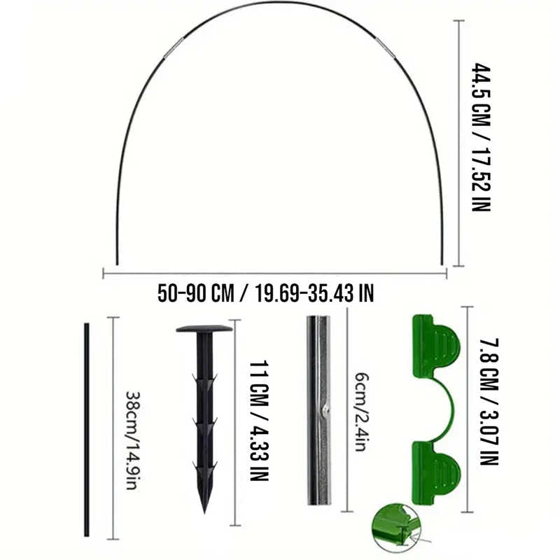 DS BS Adjustable Garden Tunnel Hoop Kit for Plant Protection