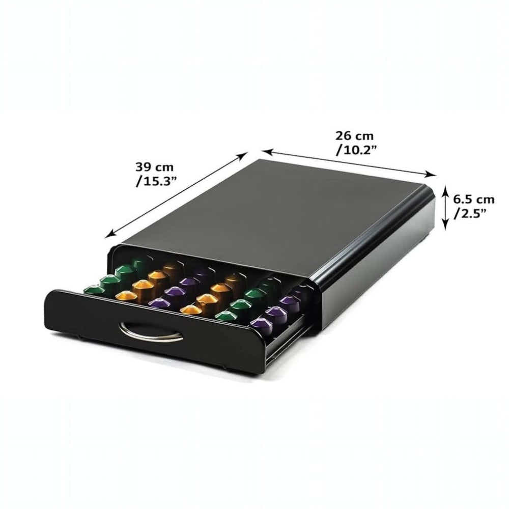 DS BS Coffee Capsule Drawer Organizer Steel Pod Storage for 60 Nespresso Capsule