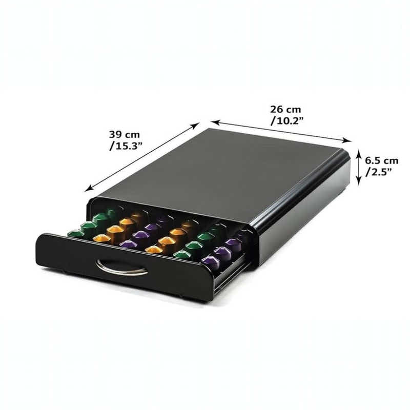 DS BS Coffee Capsule Drawer Organizer Steel Pod Storage for 60 Nespresso Capsule