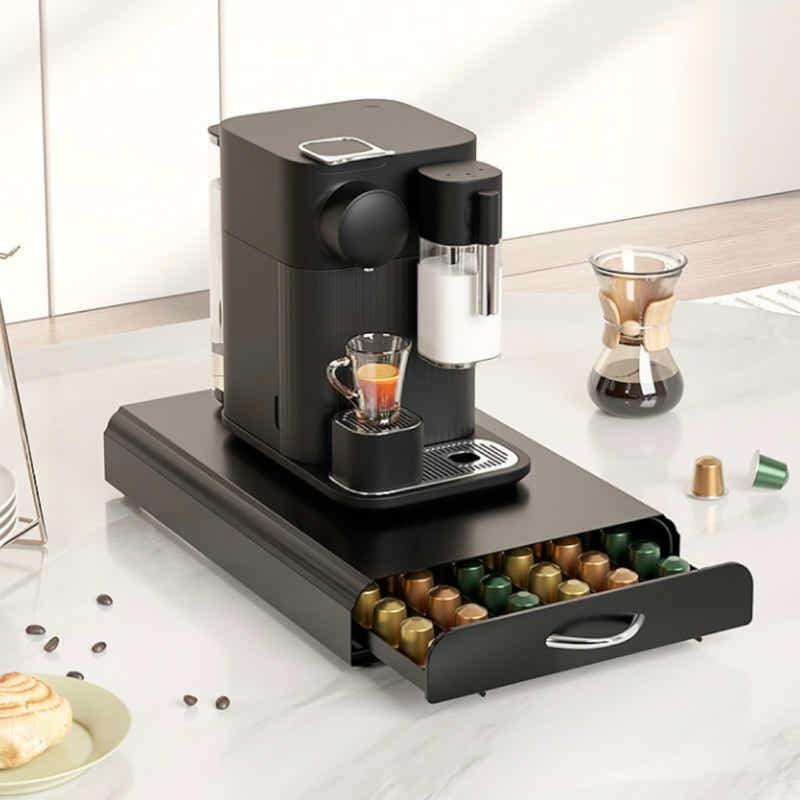 DS BS Coffee Capsule Drawer Organizer Steel Pod Storage for 60 Nespresso Capsule