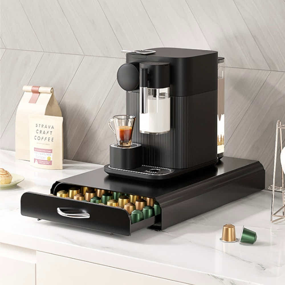 DS BS Coffee Capsule Drawer Organizer Steel Pod Storage for 60 Nespresso Capsule