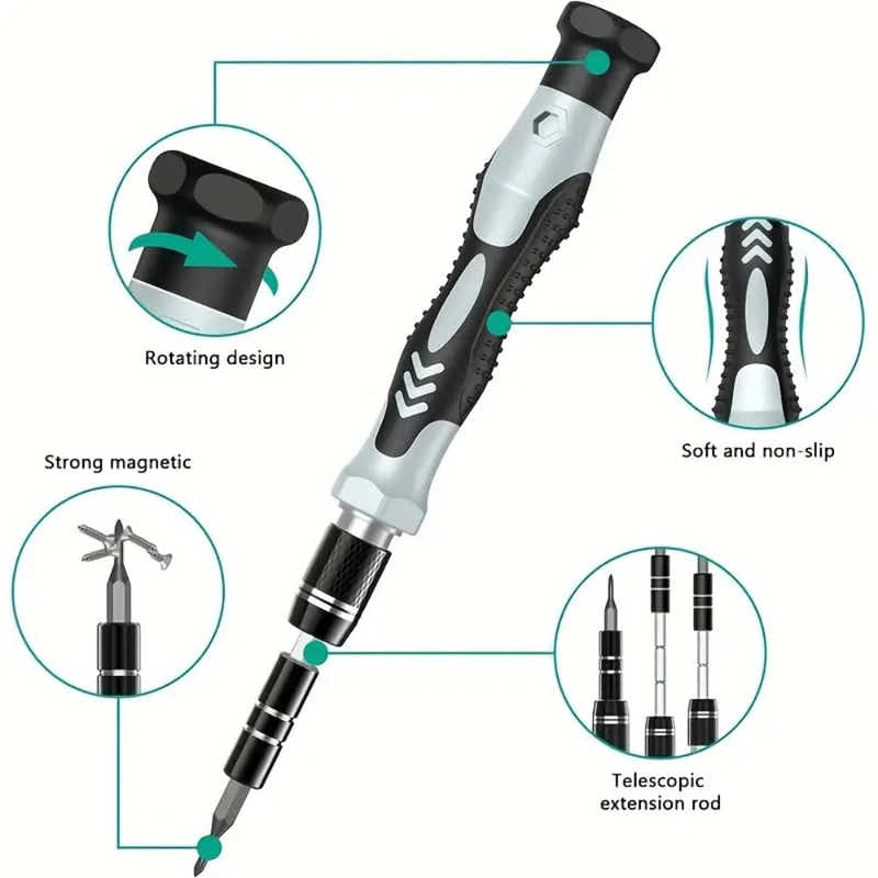 DS BS 132-in-1 Precision Screwdriver Repair Tool Kit with Dual-Layer StorageCase
