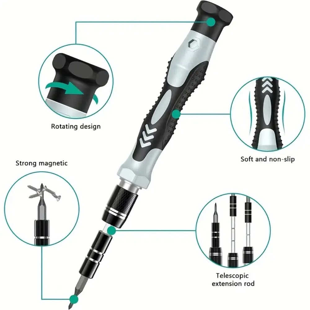DS BS 132-in-1 Precision Screwdriver Repair Tool Kit with Dual-Layer StorageCase