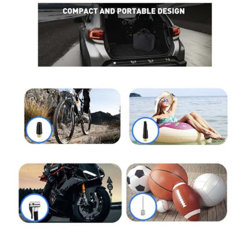 DS BS 12V Portable Dual-Cylinder Car Air Compressor With Case
