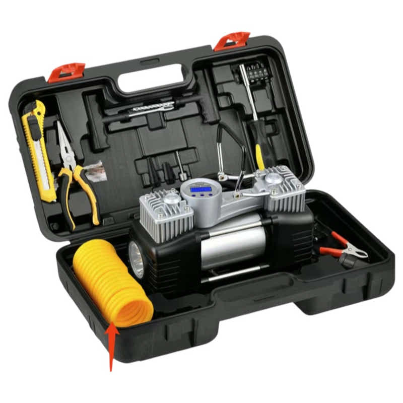 DS BS 12V Portable Dual-Cylinder Car Air Compressor With Case