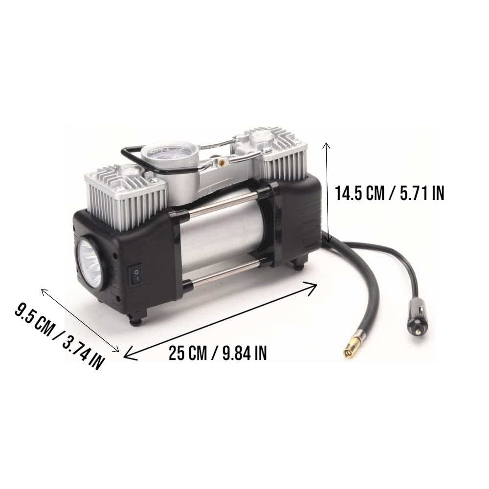 DS BS 12V Heavy Duty Tire Inflator with Analog Gauge