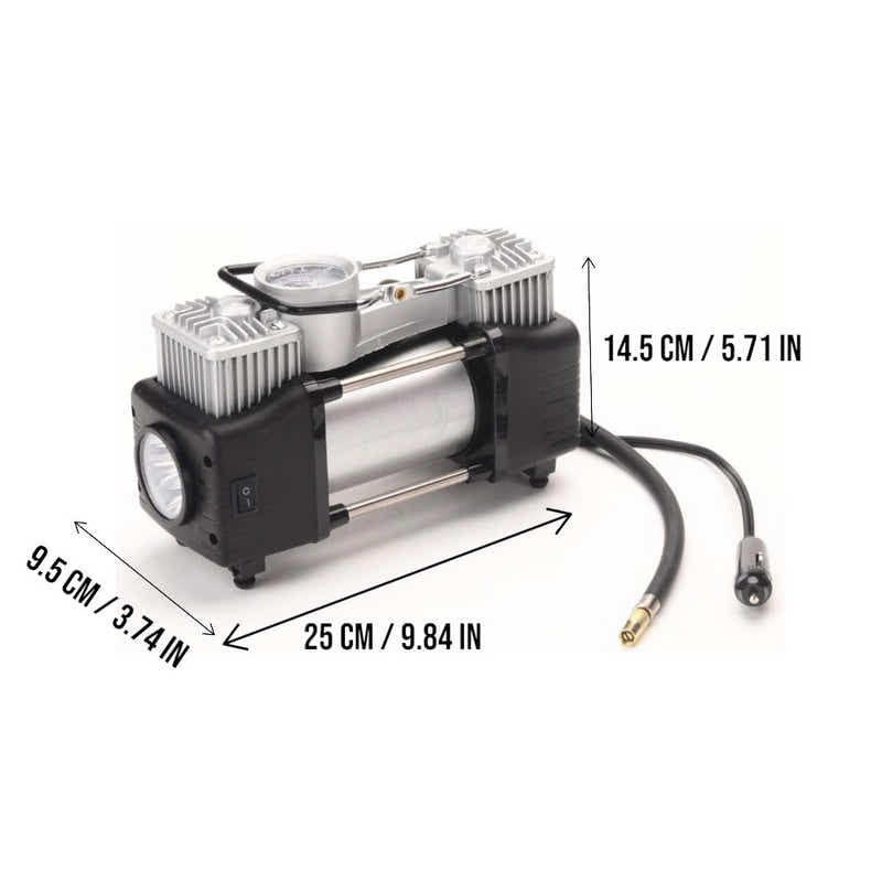 DS BS 12V Heavy Duty Tire Inflator with Analog Gauge