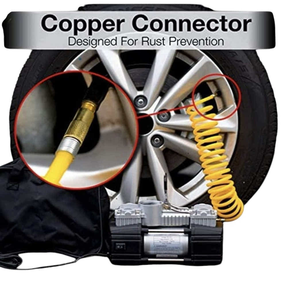 DS BS 12V Heavy Duty Tire Inflator with Analog Gauge