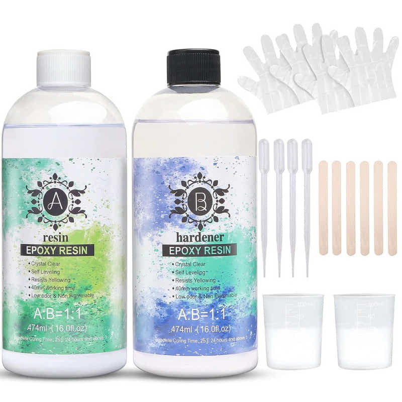 DS BS DIY Epoxy Resin Kit for Crafts and Jewelry with Mixing Tools Included