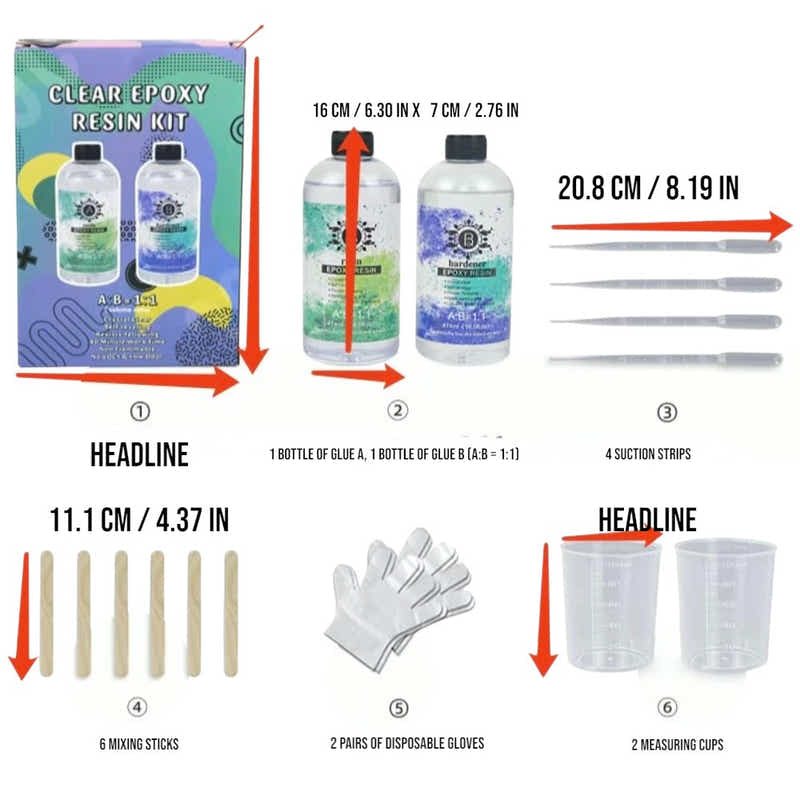 DS BS DIY Epoxy Resin Kit for Crafts and Jewelry with Mixing Tools Included