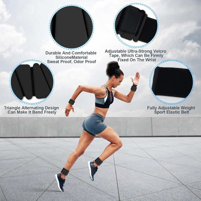 DS BS 2 Pack Adjustable Silicone Wrist Weights - 2 lbs