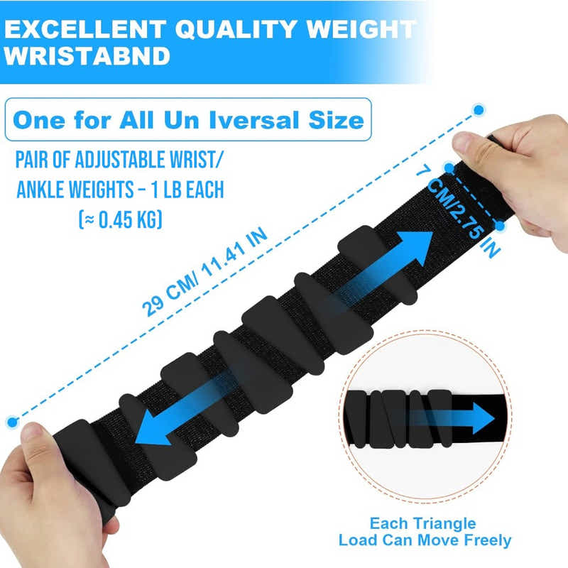 DS BS 2 Pack Adjustable Silicone Wrist Weights - 2 lbs