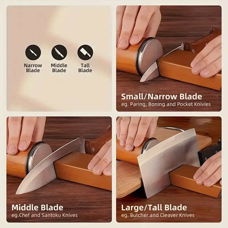 DS BS Rolling Knife Sharpener Kit Beech Wood Magnetic Rolling Sharpener