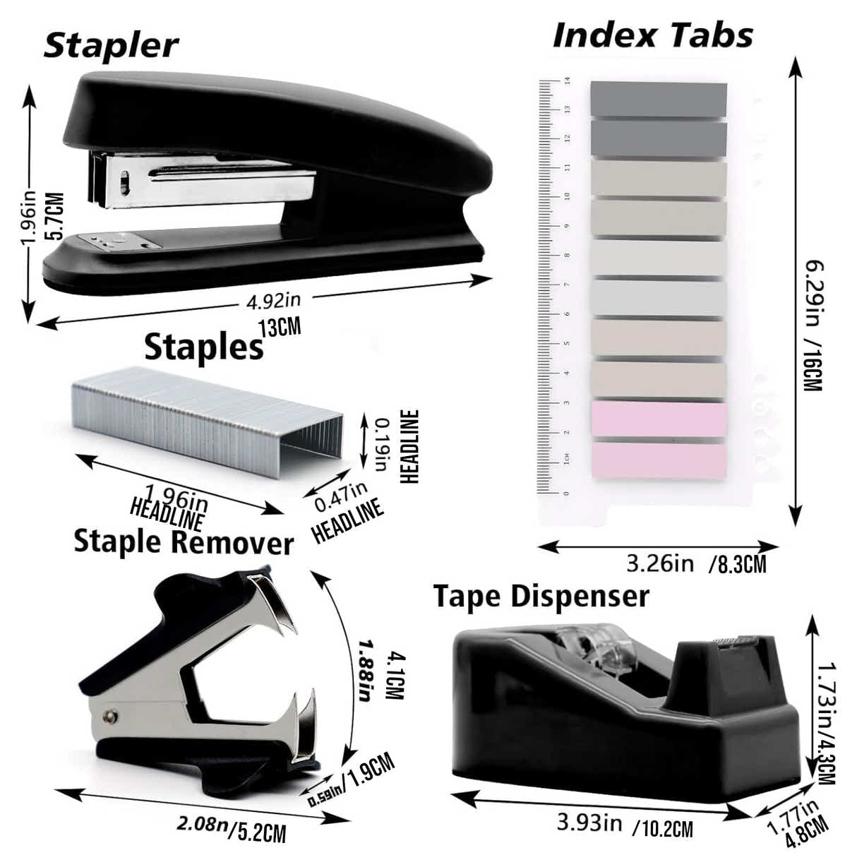 DS BS 8 Piece Desk Supplies Kit Office Stationery Set