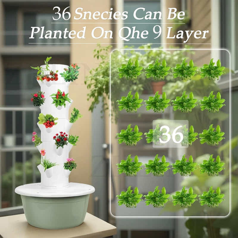 DS BS 9 Layer Vertical Soilless Hydroponic Tower Planter