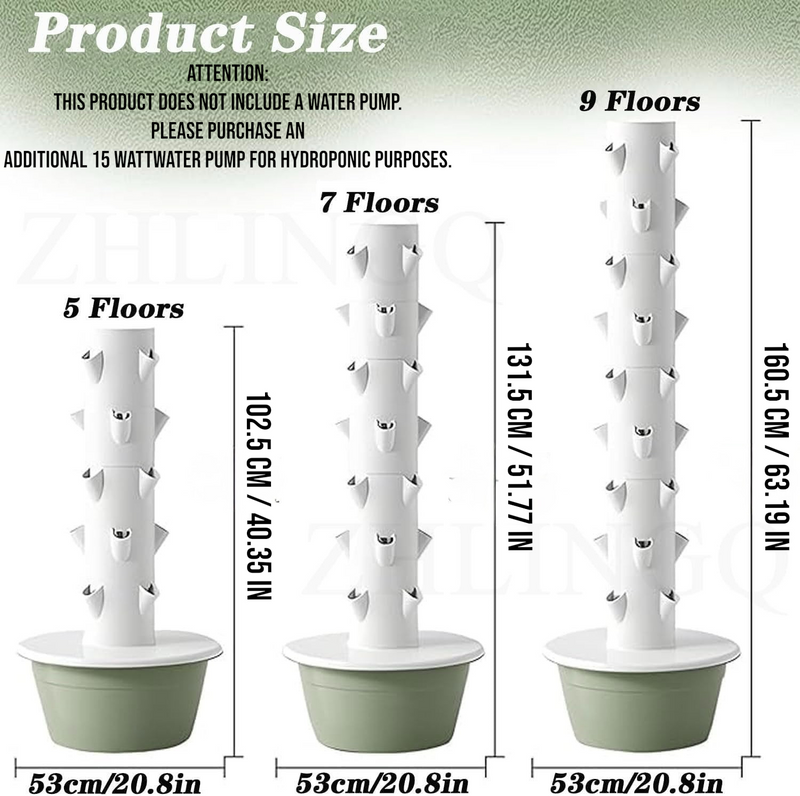 DS BS 9 Layer Vertical Soilless Hydroponic Tower Planter