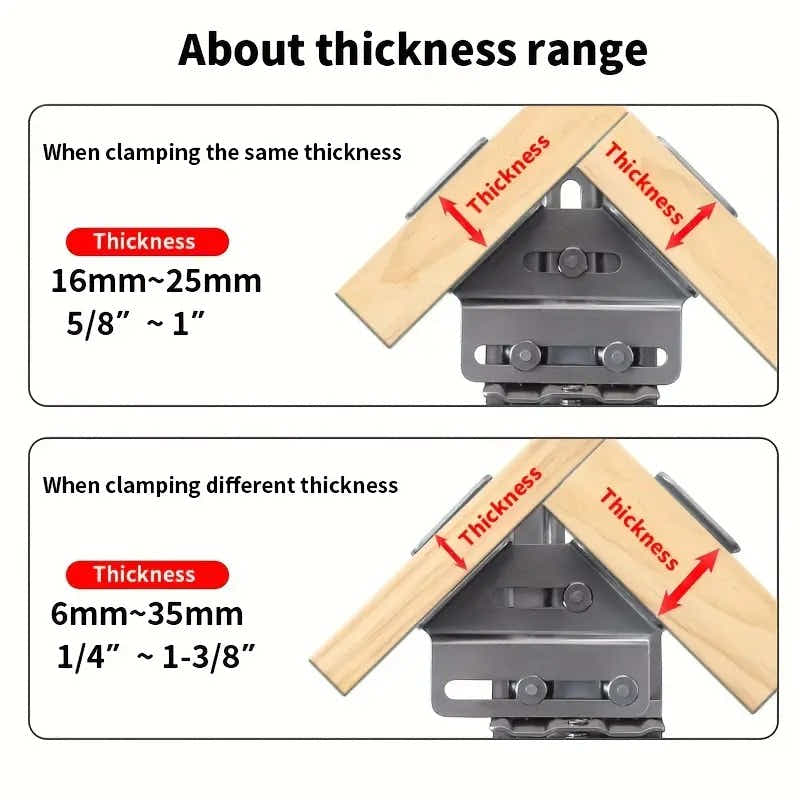 DS BS 2PCS Adjustable Right Angle Clamps