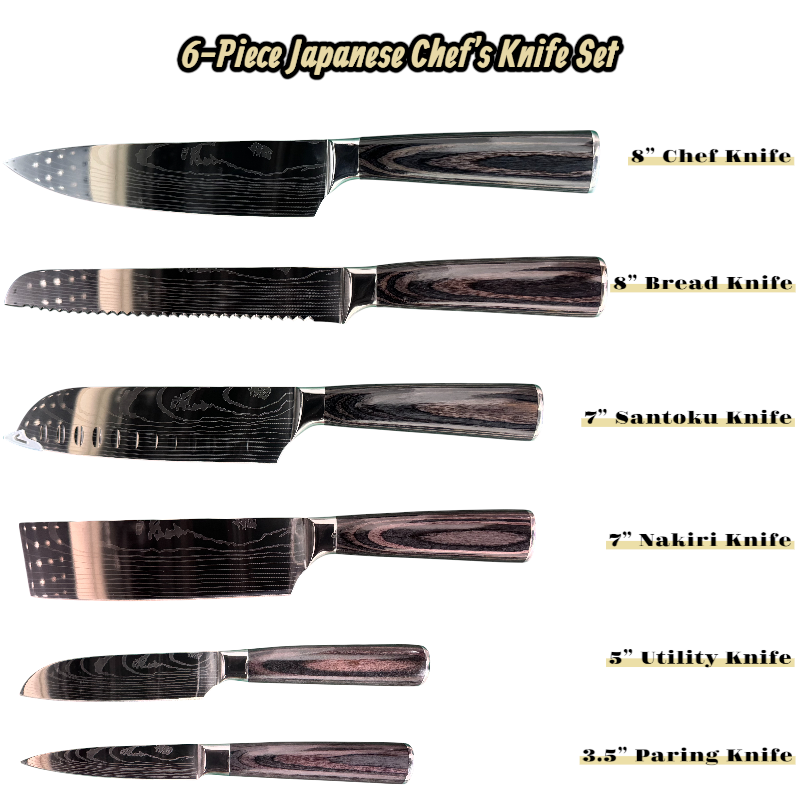 DS BS 6 Piece Kitchen Chef Knife Set