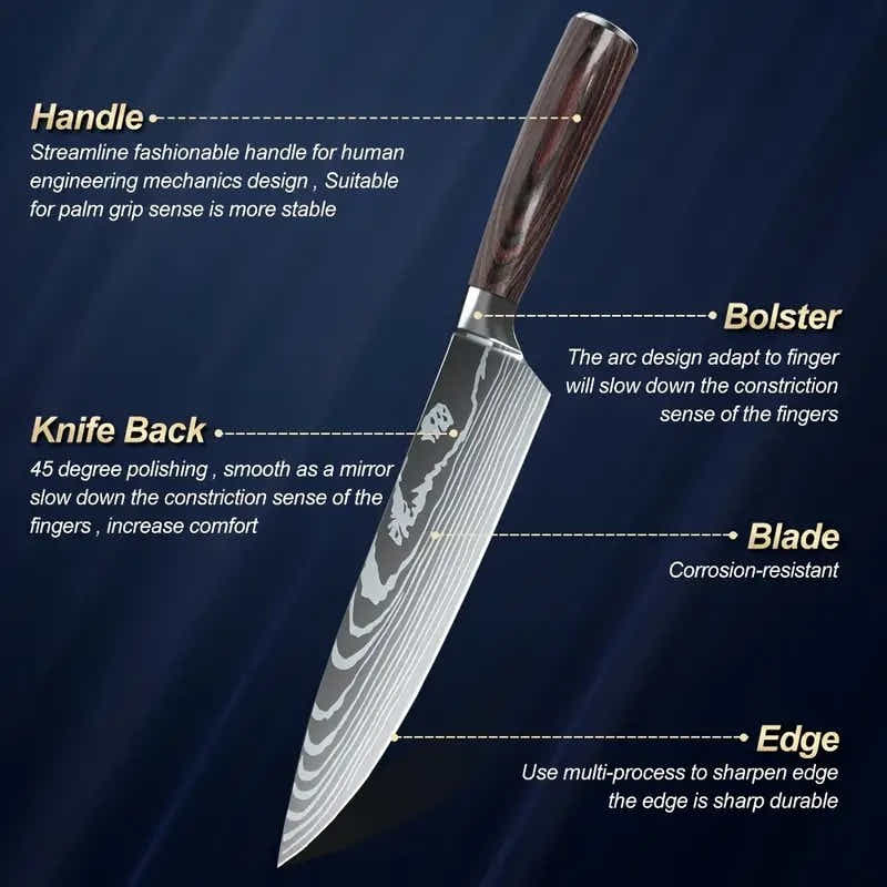 DS BS 6 Piece Kitchen Chef Knife Set