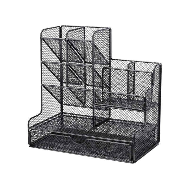 DS BS Mesh Desk Organizer with Drawer Pen Holder