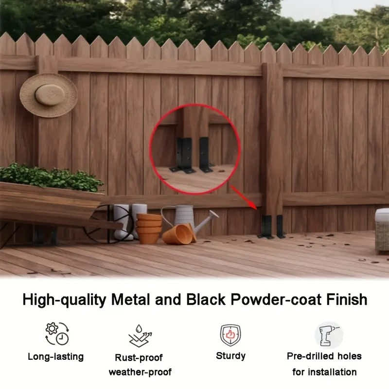 DS BS 8 Pack Post Anchor Brackets for Wood Fence Posts