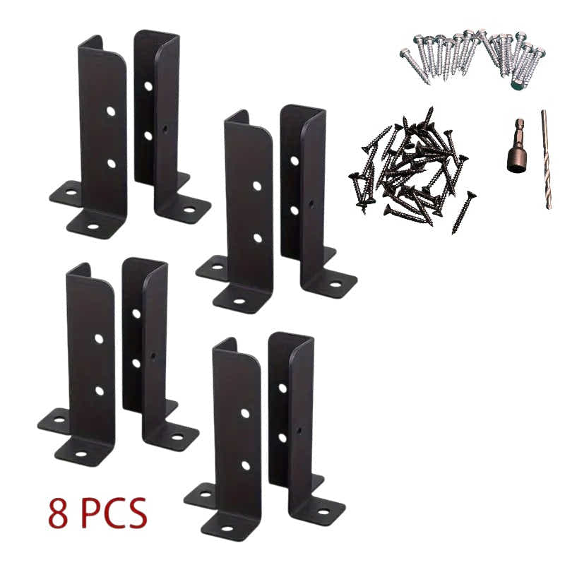 DS BS 8 Pack Post Anchor Brackets for Wood Fence Posts