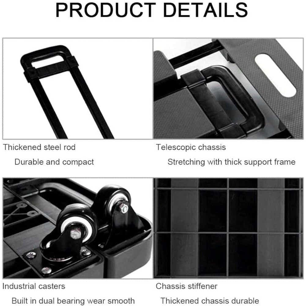 DS BS Foldable Luggage Trolley 6 Wheel Heavy Duty Cart