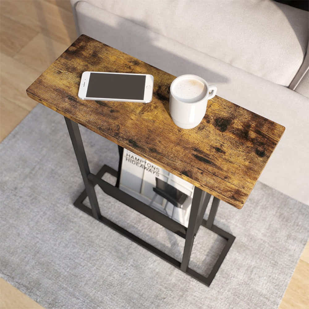 DS BS Narrow Side Table with Magazine Holder