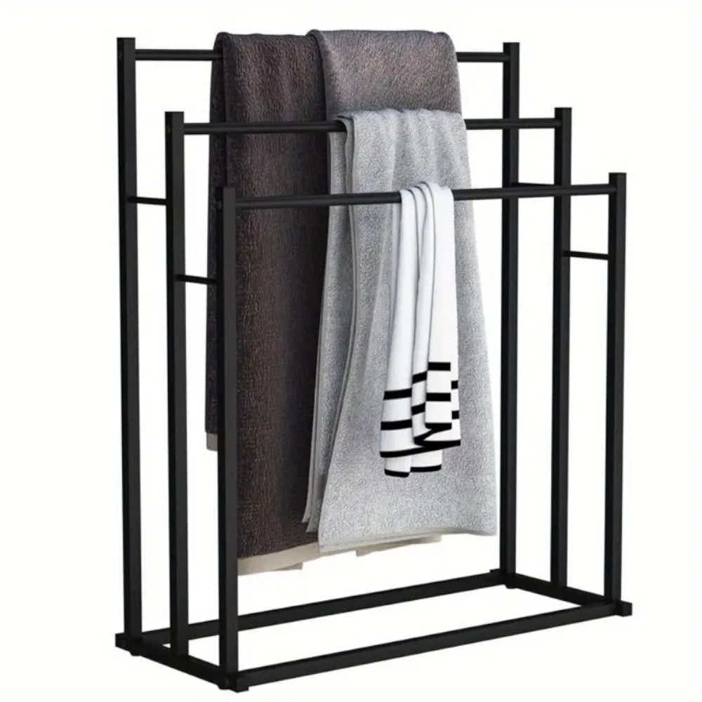 DS BS Free Standing 3 Tier Metal Towel Rack Bathroom Towel Holder