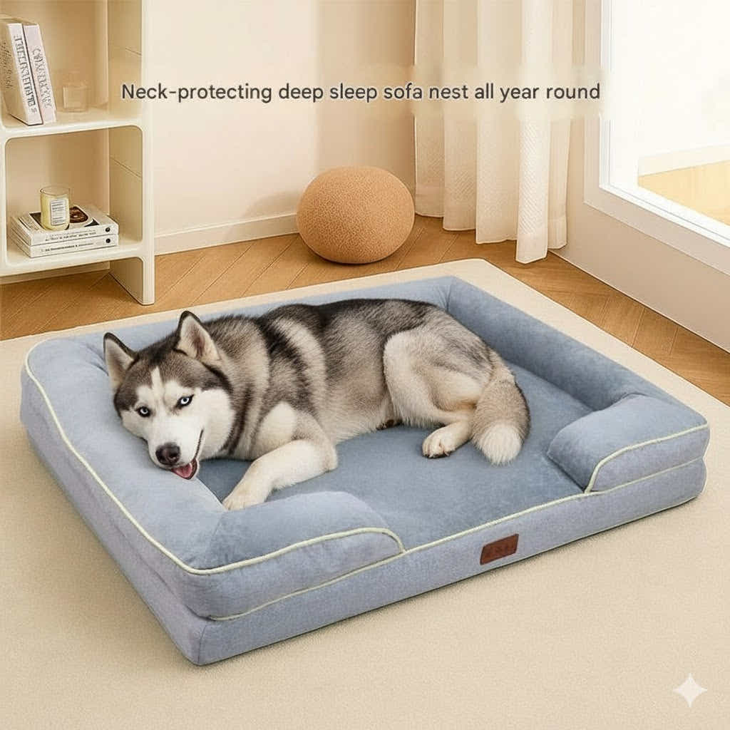 DS BS Orthopedic Memory Foam Dog Bed with Bolster Sides - 2XL