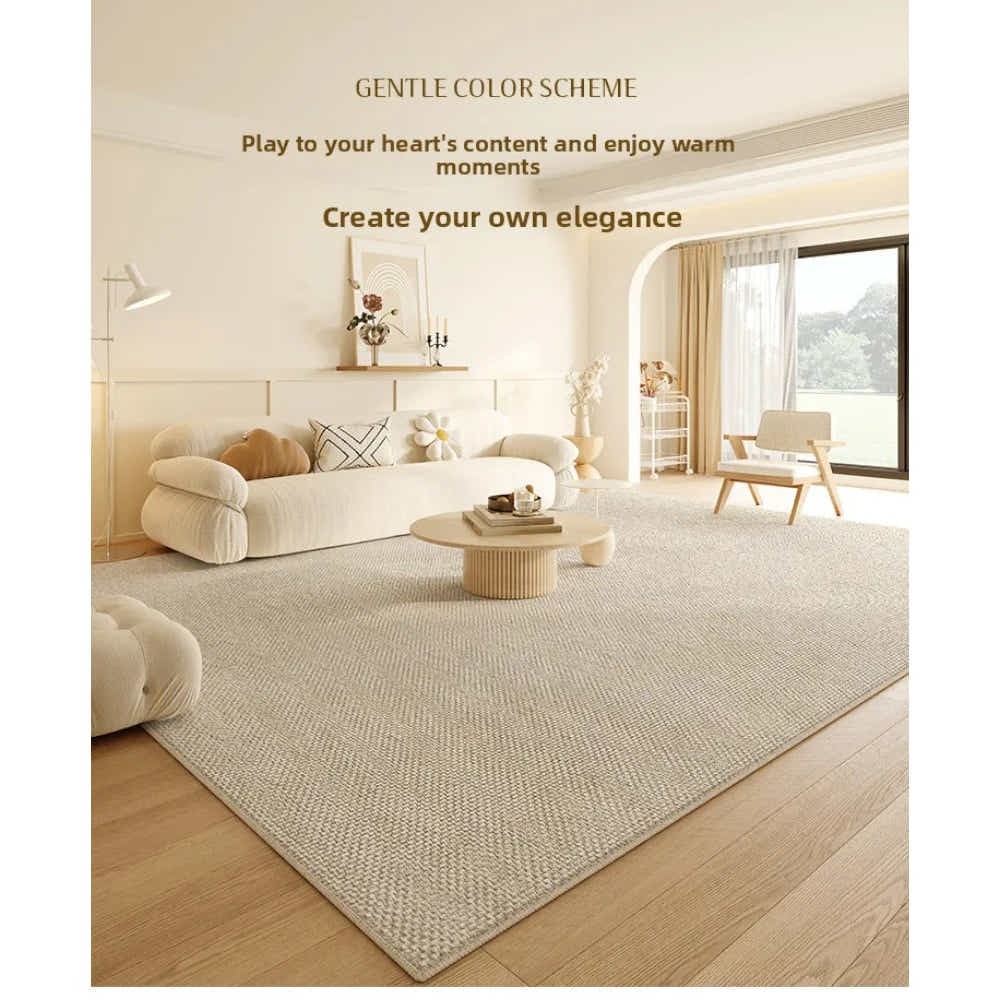 DS BS Area Rug 160x250cm Modern Minimalist Living Room Carpet - Warm Cream Linen