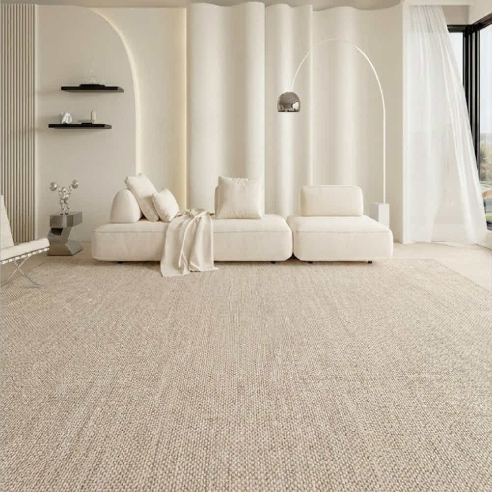 DS BS Area Rug 120x160cm Modern Minimalist Living Room Carpet - Warm Cream Linen
