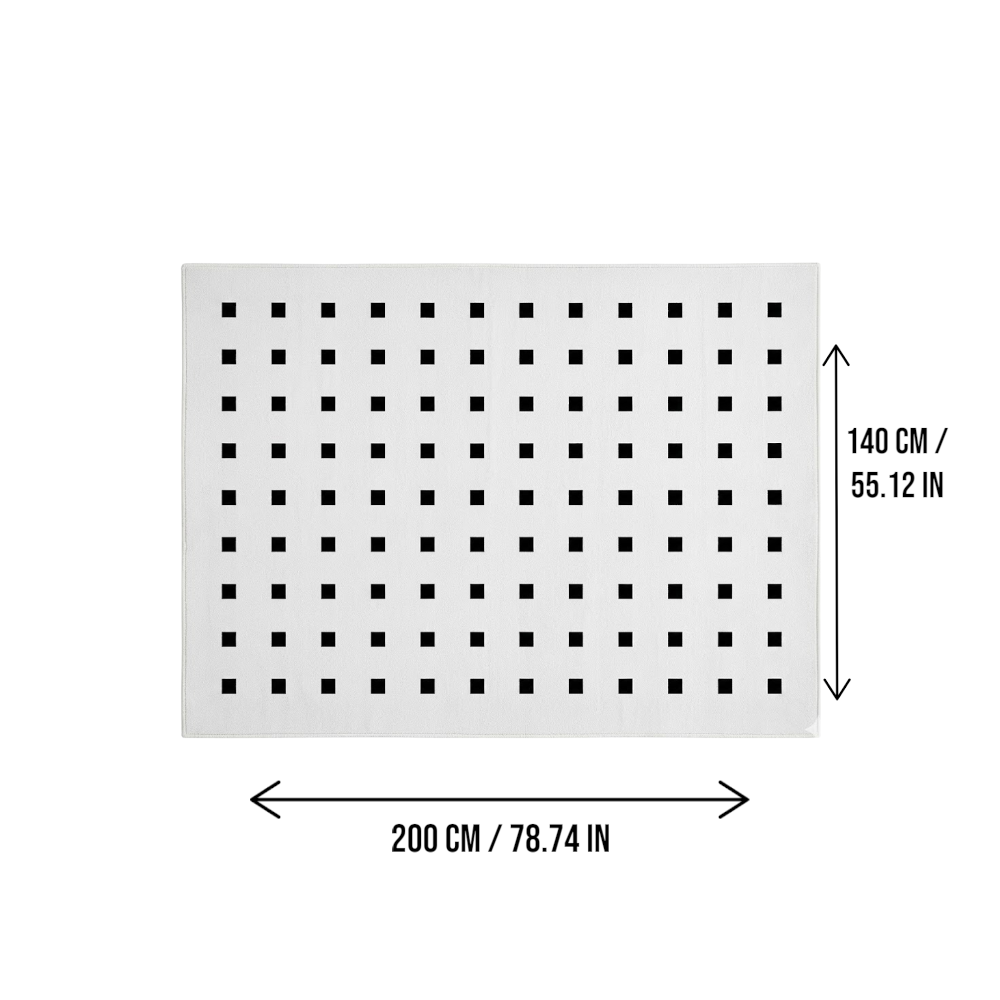 DS BS Area Rug 140x200cm Modern Minimalist Living Room Carpet - Pure White Grid